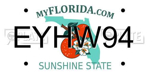 EYHW94 Florida License Plate
