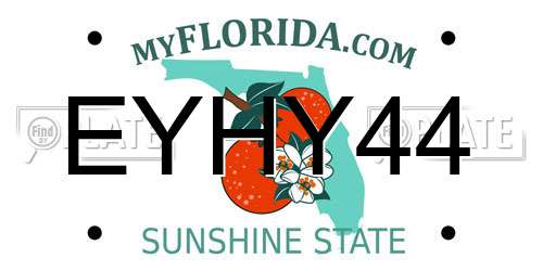 EYHY44 Florida License Plate