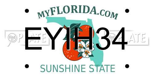 EYIH34 Florida License Plate