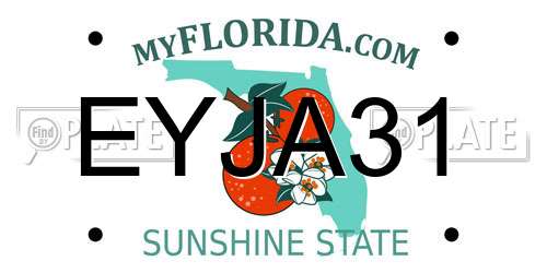 EYJA31 Florida License Plate