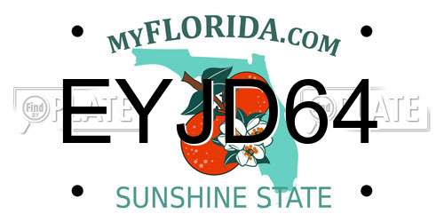 EYJD64 Florida License Plate