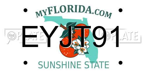EYJT91 Florida License Plate