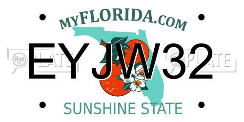 EYJW32 Florida License Plate