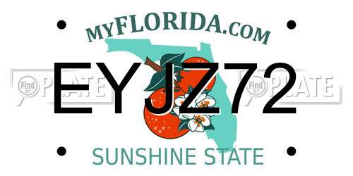 EYJZ72 Florida License Plate