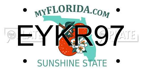 EYKR97 Florida License Plate