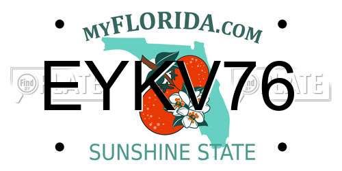 EYKV76 Florida License Plate