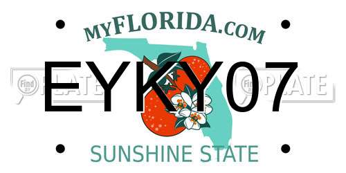 EYKY07 Florida License Plate