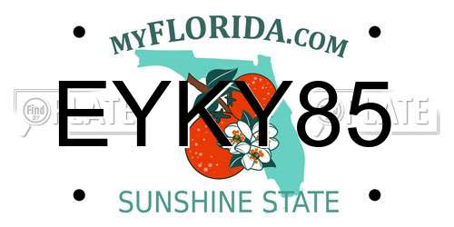 EYKY85 Florida License Plate