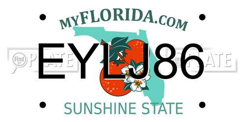 EYLJ86 Florida License Plate
