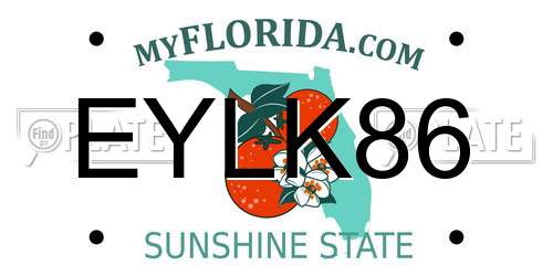 EYLK86 Florida License Plate
