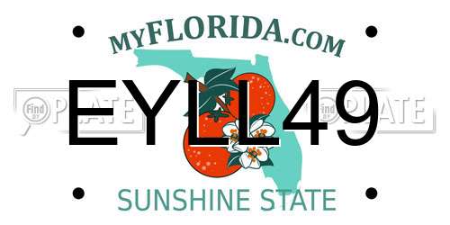 EYLL49 Florida License Plate