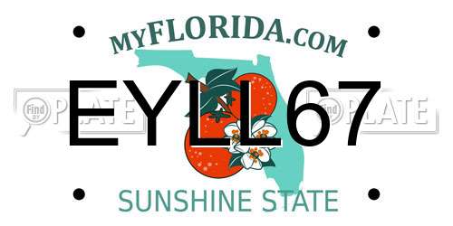 EYLL67 Florida License Plate