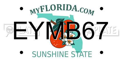EYMB67 Florida License Plate