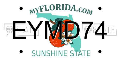 EYMD74 Florida License Plate