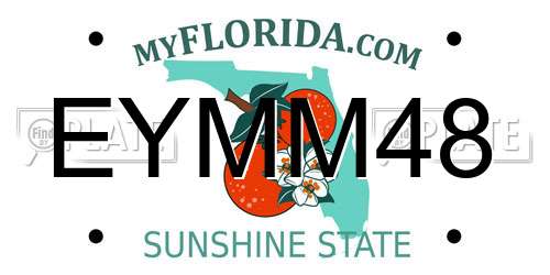 EYMM48 Florida License Plate