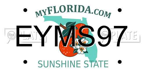 EYMS97 Florida License Plate