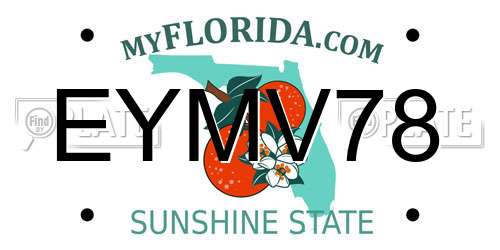 EYMV78 Florida License Plate