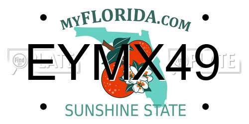 EYMX49 Florida License Plate