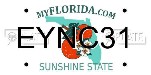 EYNC31 Florida License Plate