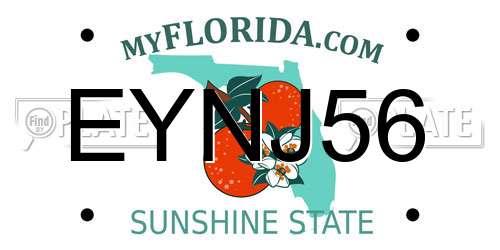 EYNJ56 Florida License Plate
