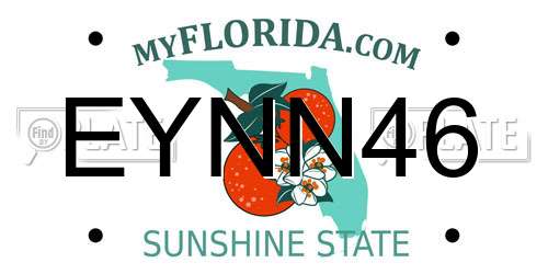 EYNN46 Florida License Plate