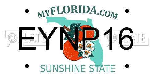 EYNP16 Florida License Plate