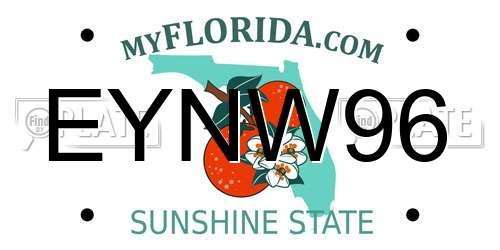 EYNW96 Florida License Plate