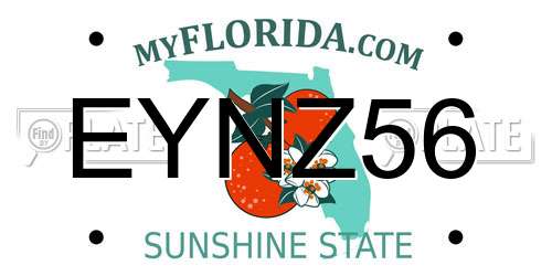 EYNZ56 Florida License Plate