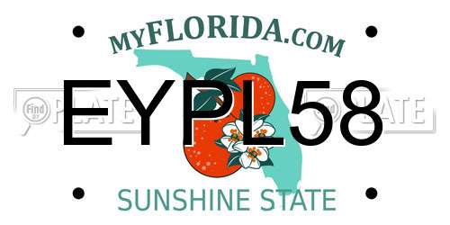 EYPL58 Florida License Plate