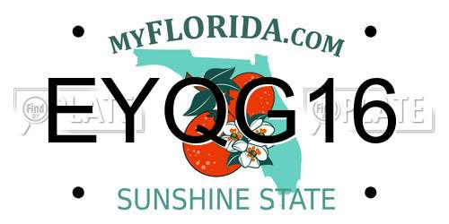 EYQG16 Florida License Plate