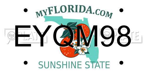 EYQM98 Florida License Plate