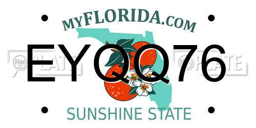 EYQQ76 Florida License Plate