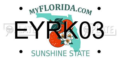 EYRK03 Florida License Plate