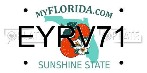 EYRV71 Florida License Plate