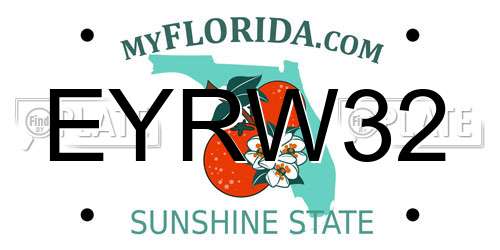 EYRW32 Florida License Plate