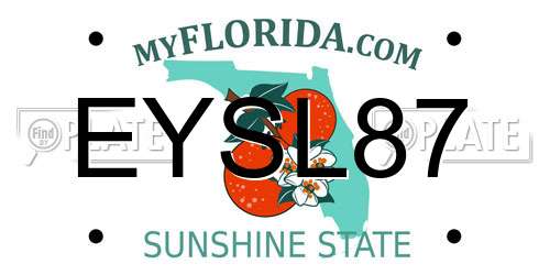EYSL87 Florida License Plate