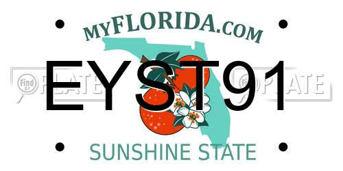 EYST91 Florida License Plate