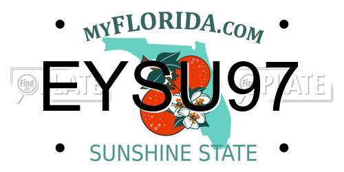 EYSU97 Florida License Plate