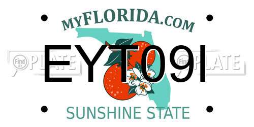 EYT09I Florida License Plate