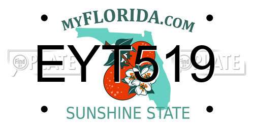EYT519 Florida License Plate
