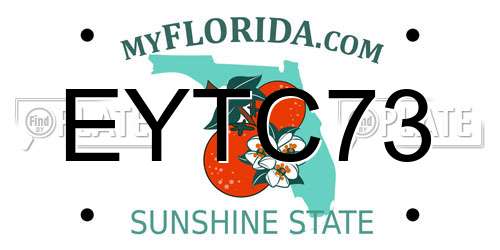 EYTC73 Florida License Plate