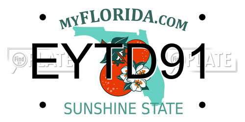 EYTD91 Florida License Plate