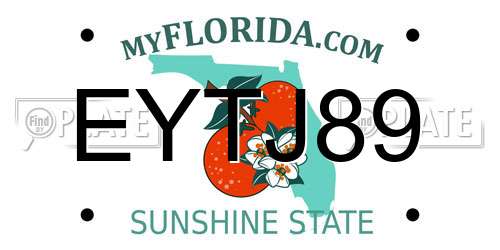 EYTJ89 Florida License Plate