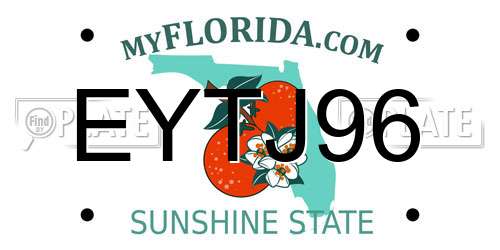 EYTJ96 Florida License Plate