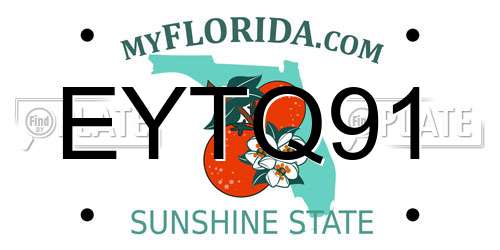 EYTQ91 Florida License Plate