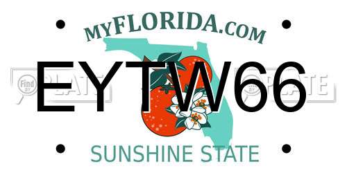 EYTW66 Florida License Plate