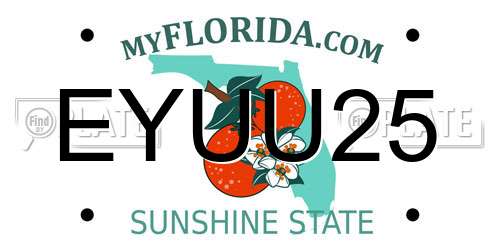 EYUU25 Florida License Plate