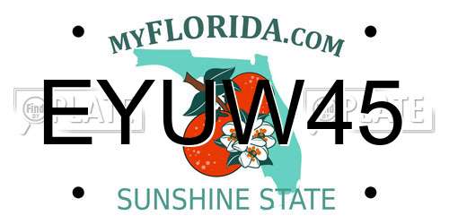 EYUW45 Florida License Plate