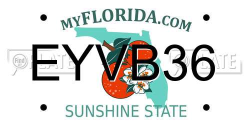 EYVB36 Florida License Plate
