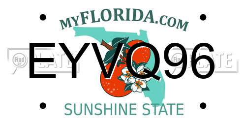 EYVQ96 Florida License Plate